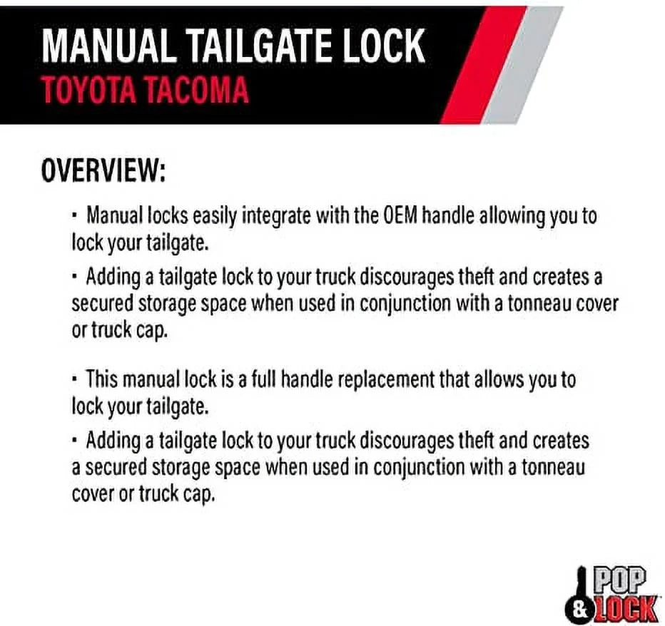 Lock Lock) Metallic Lock PL5507 Tacoma (Standard for Tailgate Blue Pop Manual & Toyota Nautical