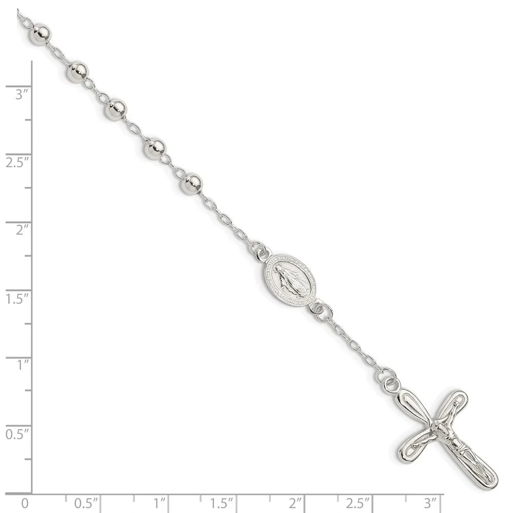 Fine Jewelry 7.5inch Women 925 Sterling Decade Single Beaded Auriga Silver for Bracelet Rosary