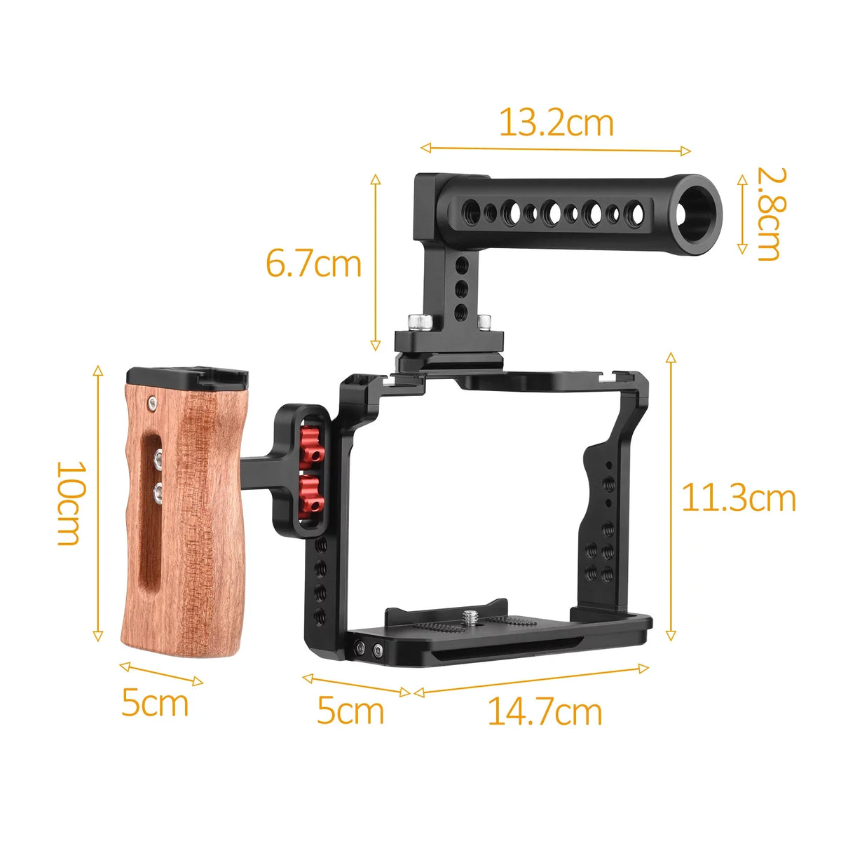 Threads Dual + Alloy II Replacement A7IV/ Aluminum Andoer A7III/ with Mounts Cold A7II/ Inch + Video Handle III/ for Wooden A7R A7R Cage 14 A7S Side Numerous II/ Shoe Kit Grip