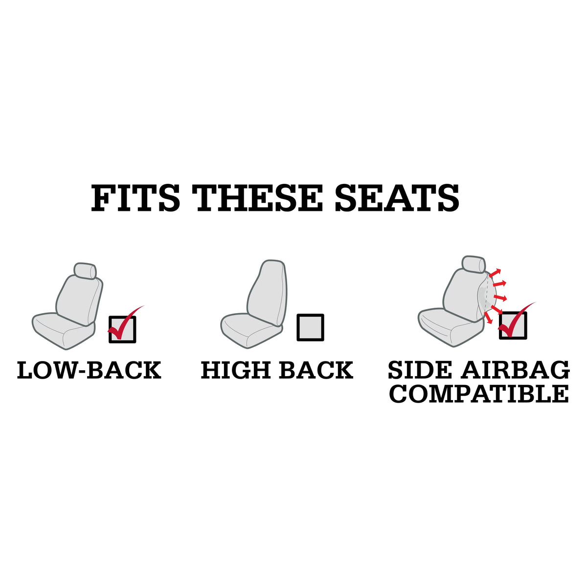 Durazone Genuine Covers, Black Seat 2 Car Piece Dickies