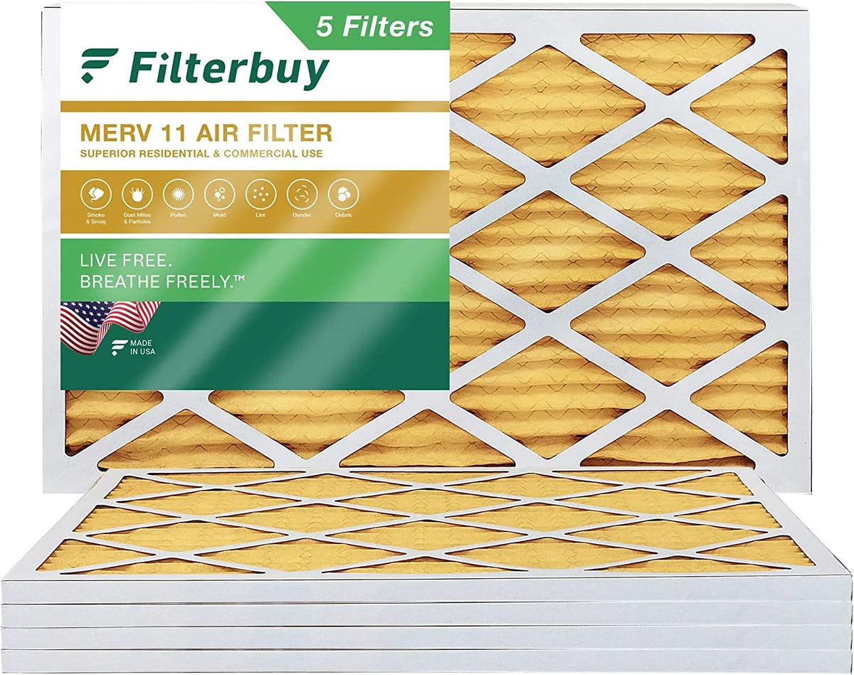 Furnace HVAC MERV Pleated (5-Pack) Filterbuy 24x36x1 Air Filters 11 AC