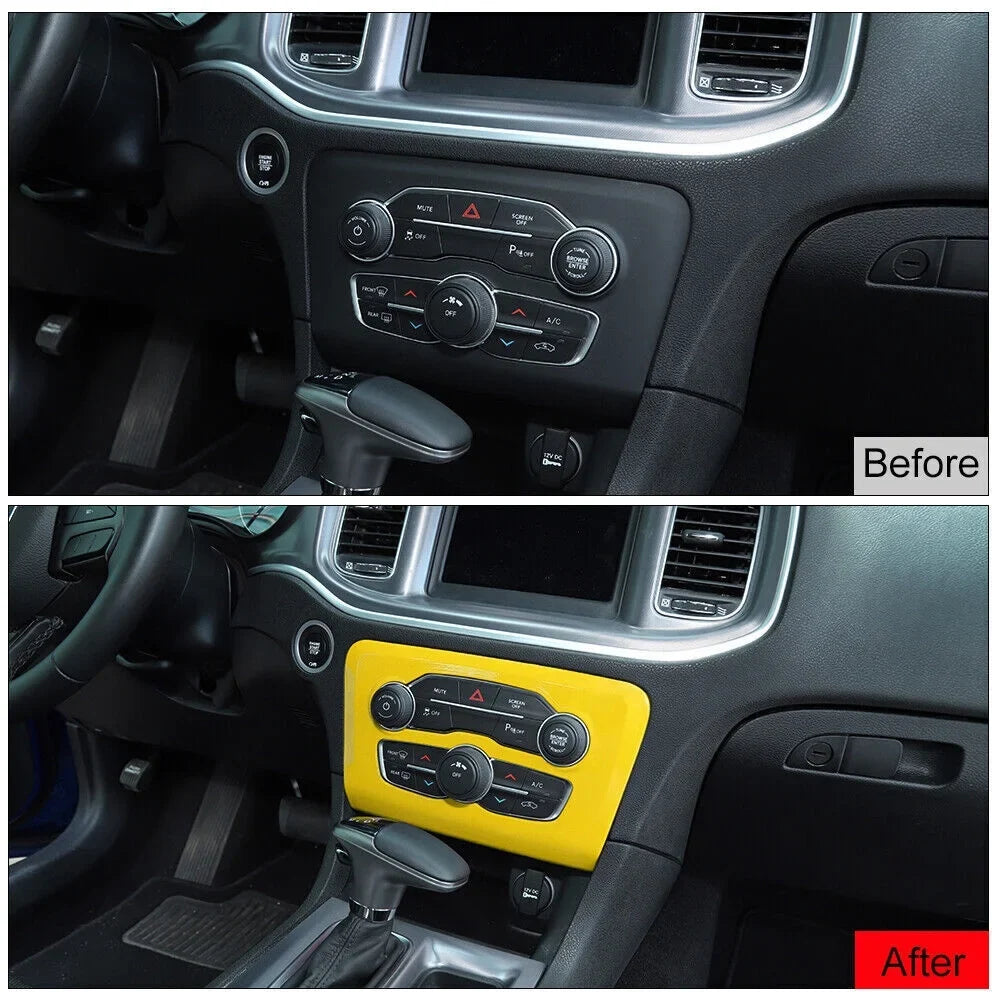 Console Panel Cover Center Trim 17x Yellow Dash Teledu Set Kit
