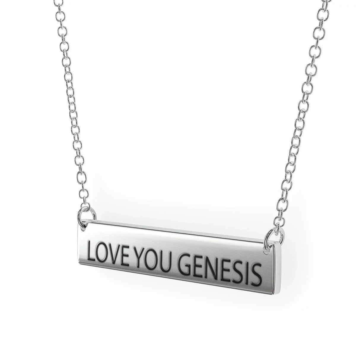 Bar Necklace Love Sliver Women's You Genesis Pendant Sterling