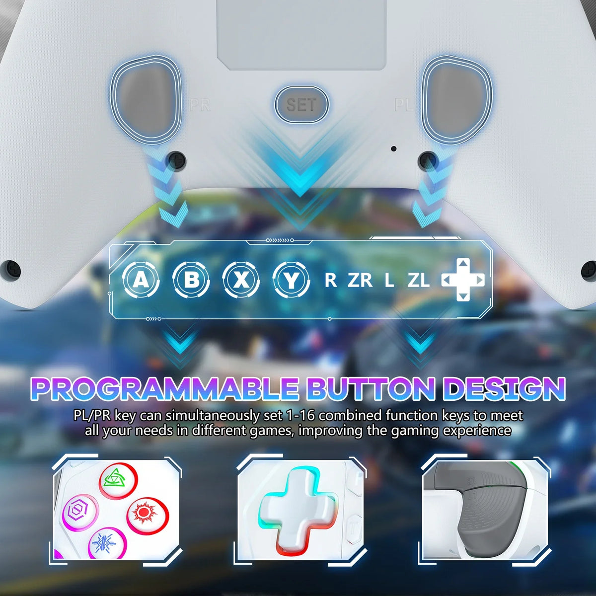 Compatible Light Playstation Wireless Adjustable with for LED (White) with 4 Controller /Slim/Pro RGB PS4,