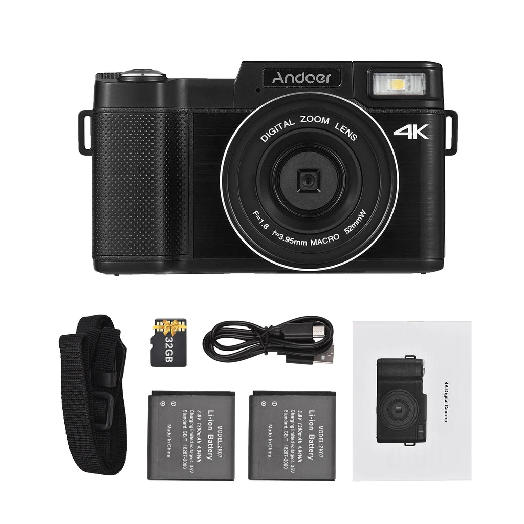 3.0-inch Digital Screen 3.0-inch camera,TFT Rotatable Camera TFT 4K Screen 48MP Andoer-2 48MP 2pcs TFT Rotatable Screen 3.0-inch 4K 16X Camera Support Rotatable Batteries Portable 48MP dsfen