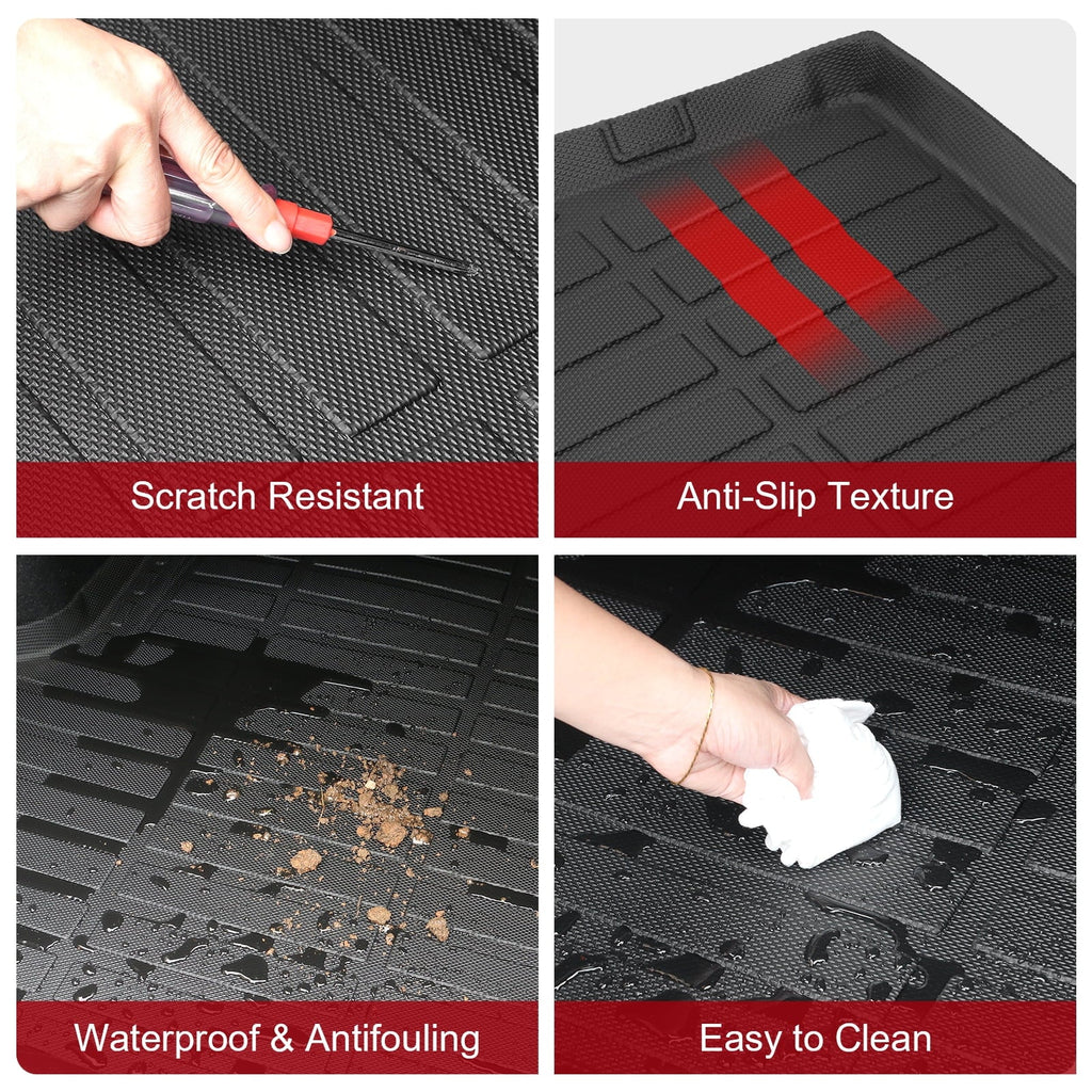 Front Honda Floor Cover 2nd Floor 3D Mats + Ikon Waterproof 2022-2024 Trunk Motorsports with Accessories Set Interior Row Storage climate Civic Compatible Full Anti-Slip All & Black Mat, TPE Liners