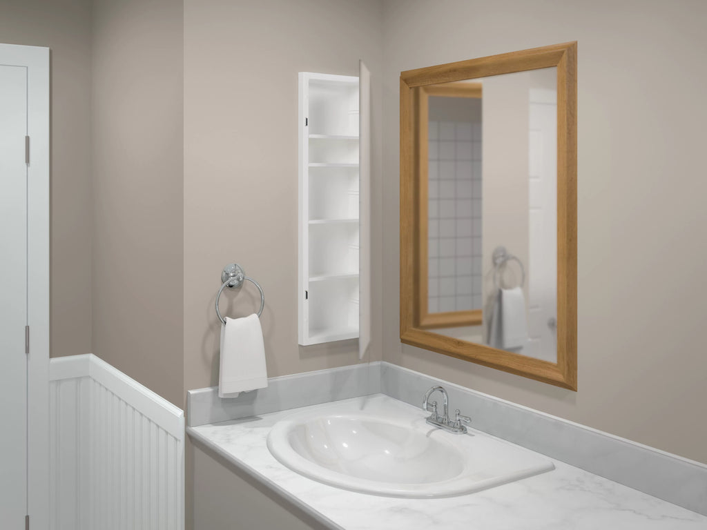 Pride x in., 36 Frameless American Rectangle, Reversible Recess-Mount 12 Mirror Cabinet, Medicine