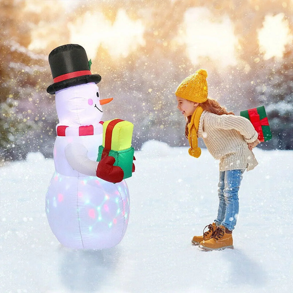 Airblown Decor Christmas LED Xmas Home 5ft Family Decor Prop Holiday for exterior Snowman Decoration Lawn Inflatable Lights Garden Yard Party