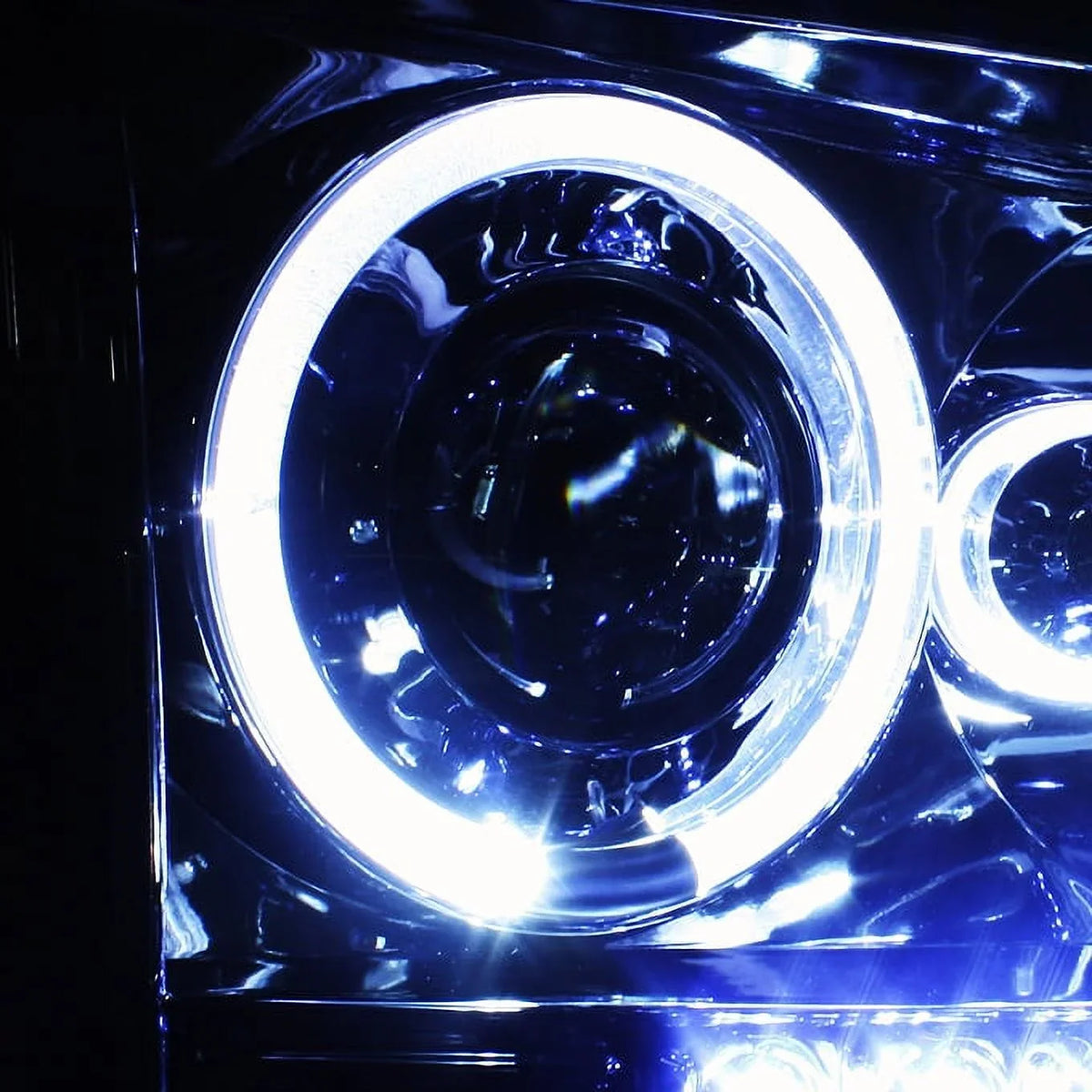 '- Dodge Red Smoked LED Dark 2009-2010 Smoked Tail Charger Lamp AKKON + Projector Halo Headlights For Angel Lights Eye
