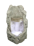 Garden Brown Lighted liquid exterior Raised Spring Fountain LED Basin 24.5" Stone