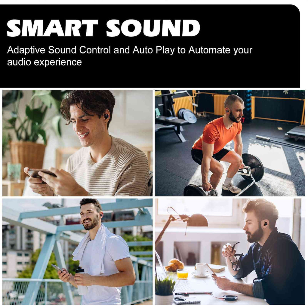 Charging Bass Case, Bluetooth Tab Black, Balanced, Connect, Resistance, True UrbanX 5.2 liquid with + Wireless Compatible Bluetooth V7 Boost Connection, IPX5 Dual Earbuds