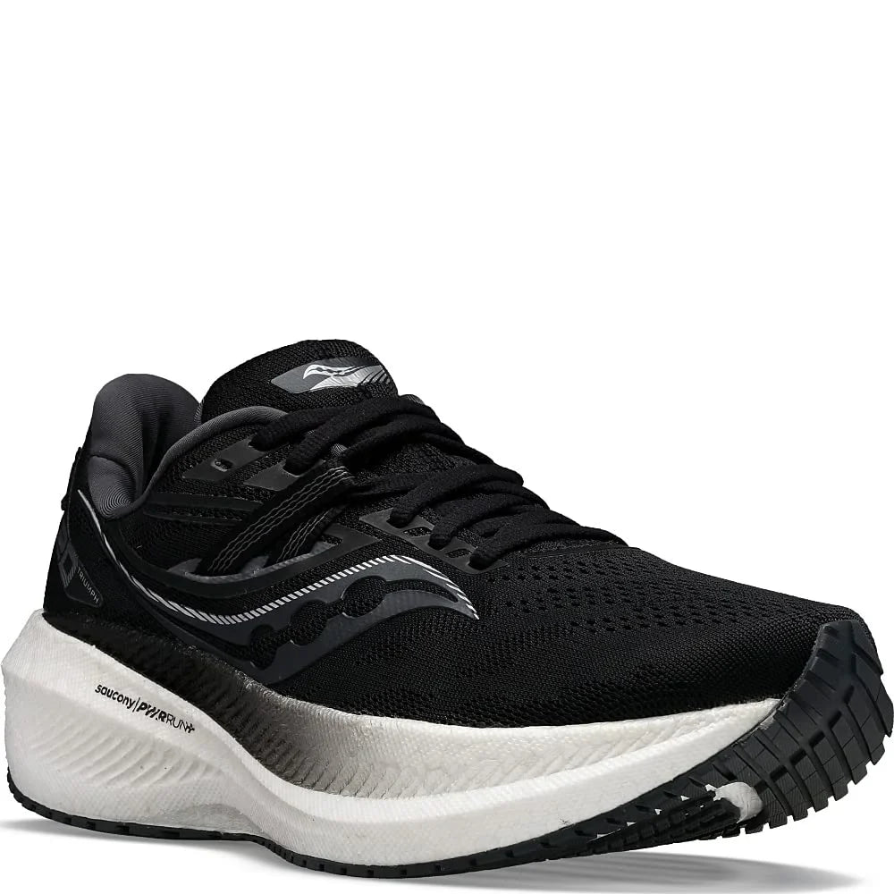 12.5 Triumph Wide Shoe, Men's Black/White, 20 Saucony Running