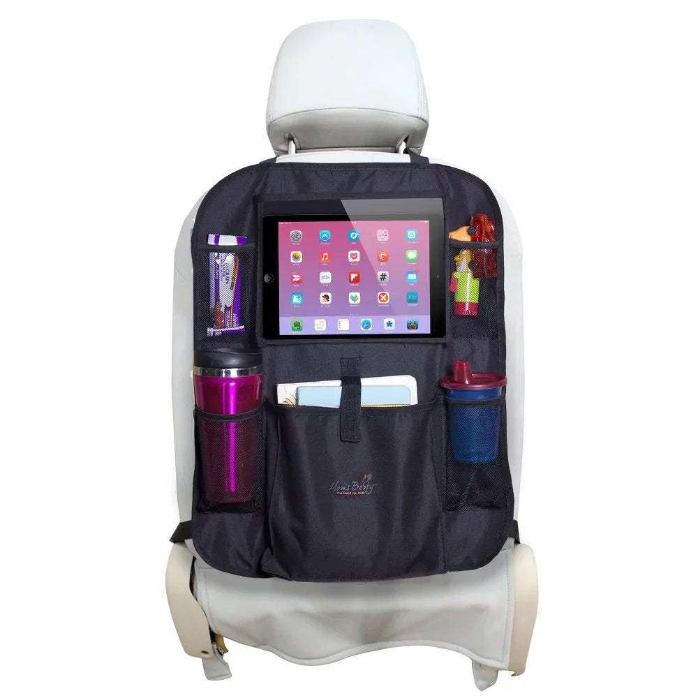 Car for for - Back Seat Screen Android Auto and Multipurpose Besty Kids Toddlers Mat, Protector, & Seat Kick Use Tablet Touch Holder Organizer Tablets Back Organizer as - iOS Car Mom's