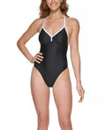 Swimsuit, T-Back Medium US BLACK DKNY One-Piece
