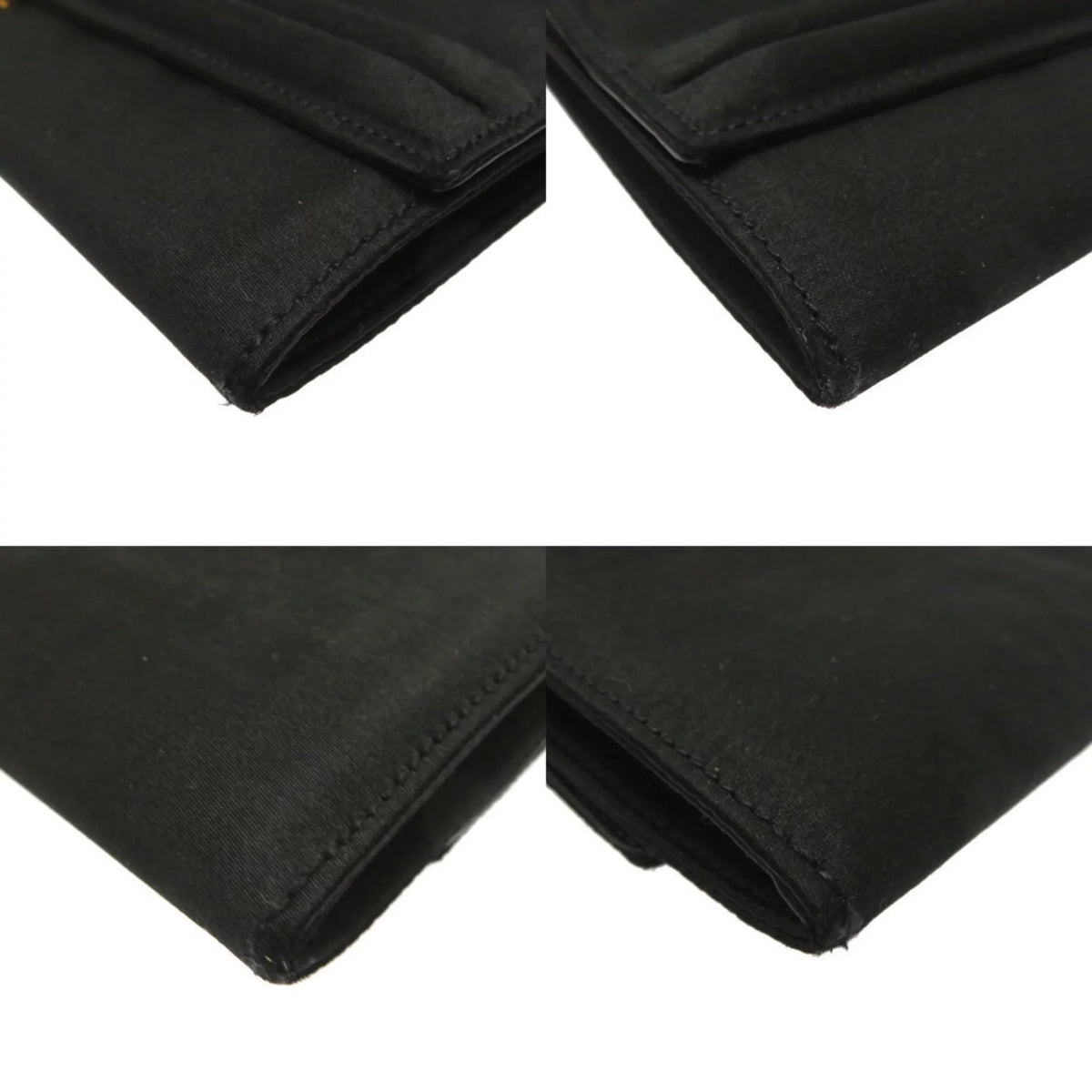 Cooktail Gold Bag Hermes 0034 Pre-Owned hardware Shoulder HERMES Black Satin (Good)
