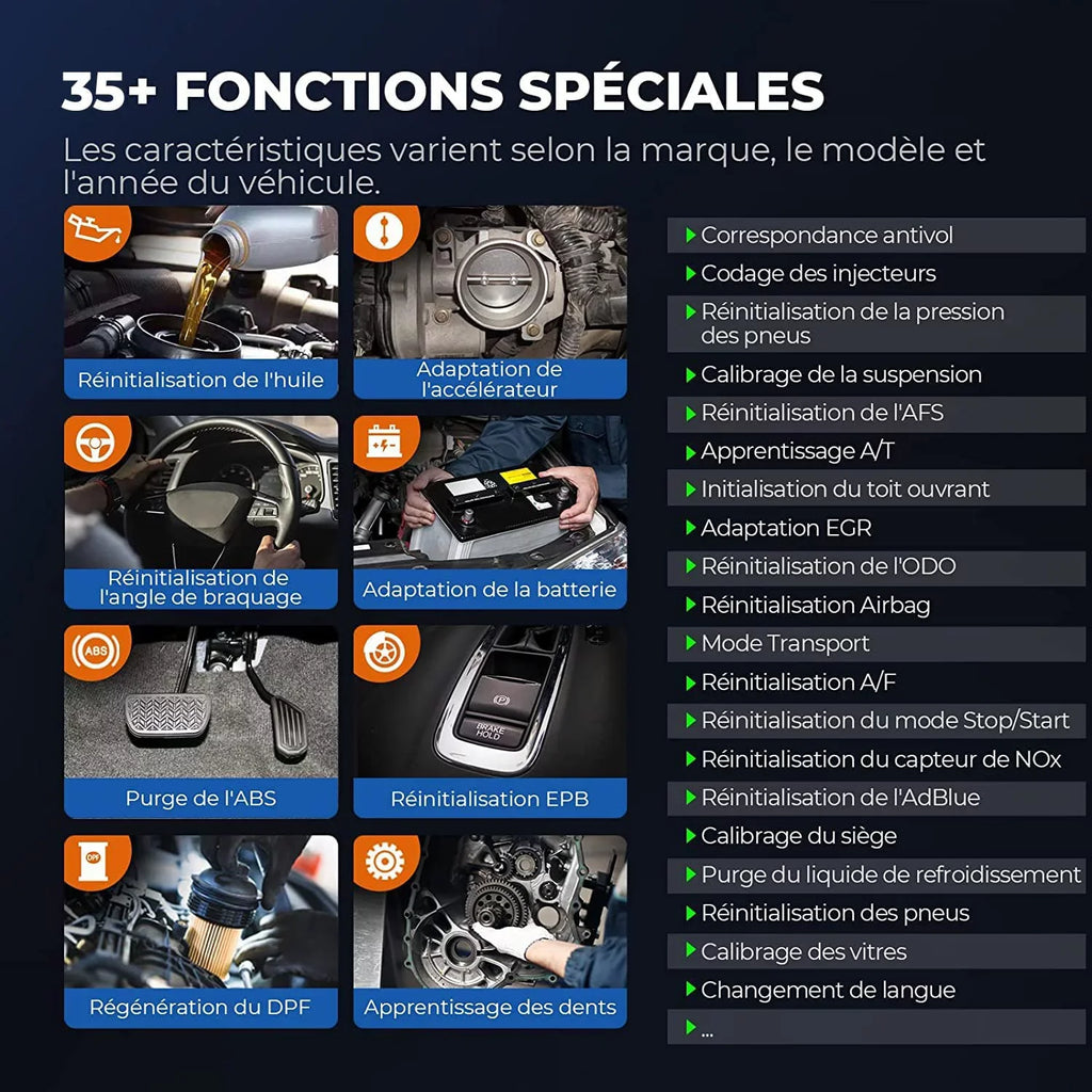 Scan OBD2 Scanner Services Bi-directional Coding, Advanced Reset Plus Diagnostic TOPDON ECU Phoenix Car Tool Matching,34 Key