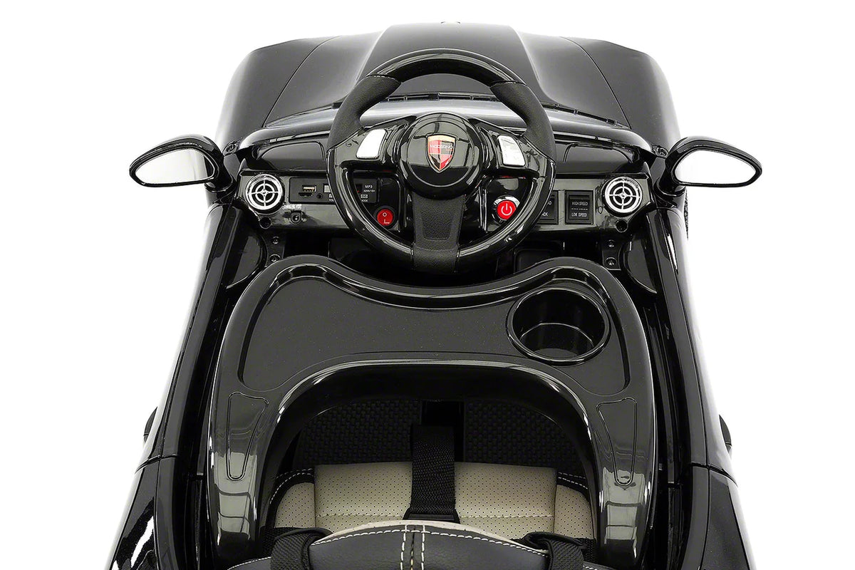 12V Ride-On R/C with Remote Kiddie Car | Metallic Electric Parental Roadster Kids Black