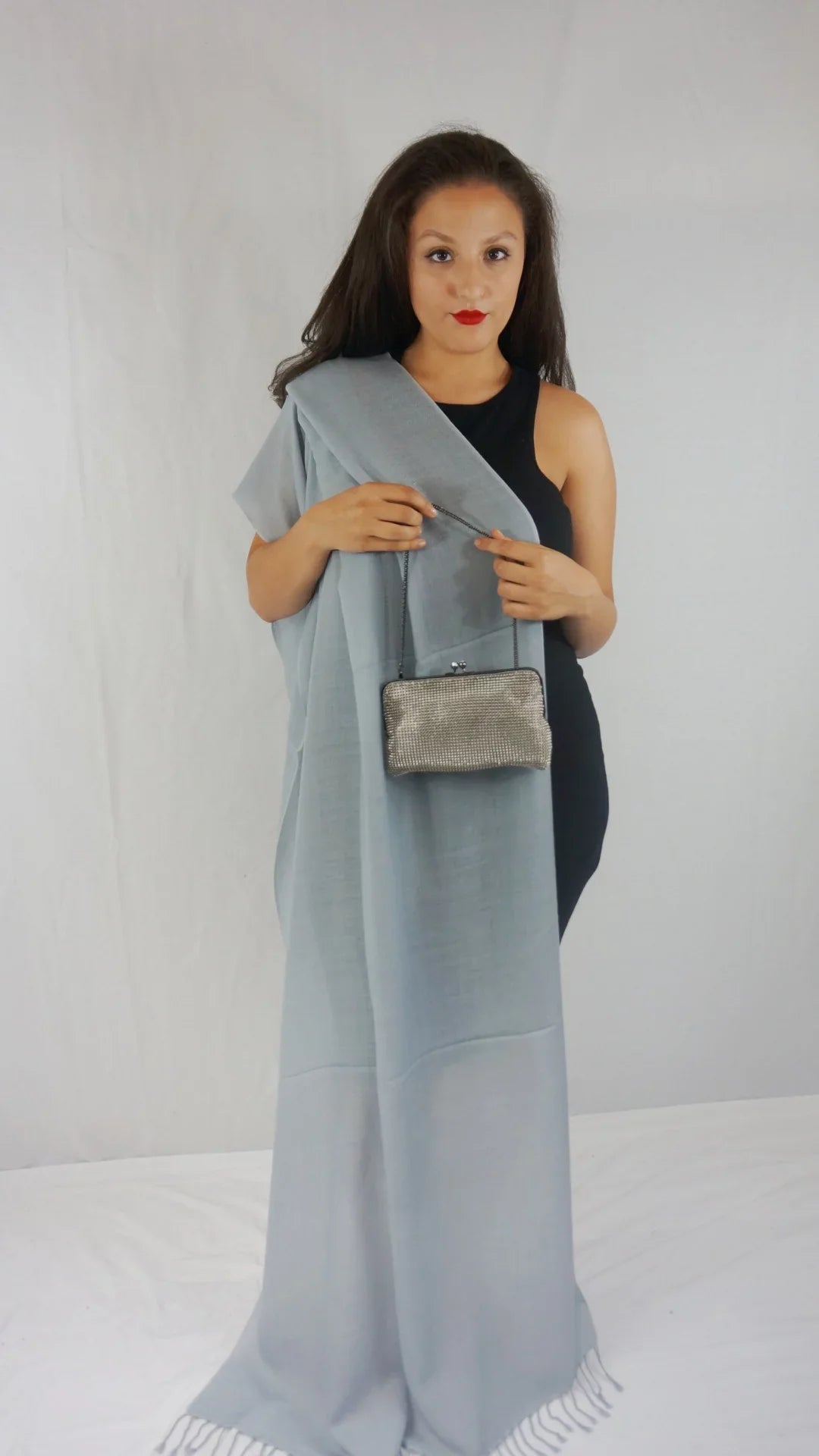 Scarf/Scarves/Shawl/Shawls/Stole/Wrap/Pashmina (Silver Shawl/Cashmere/Cashmere Scarf/Pashmina Scarf/Wool/Silk Grey)