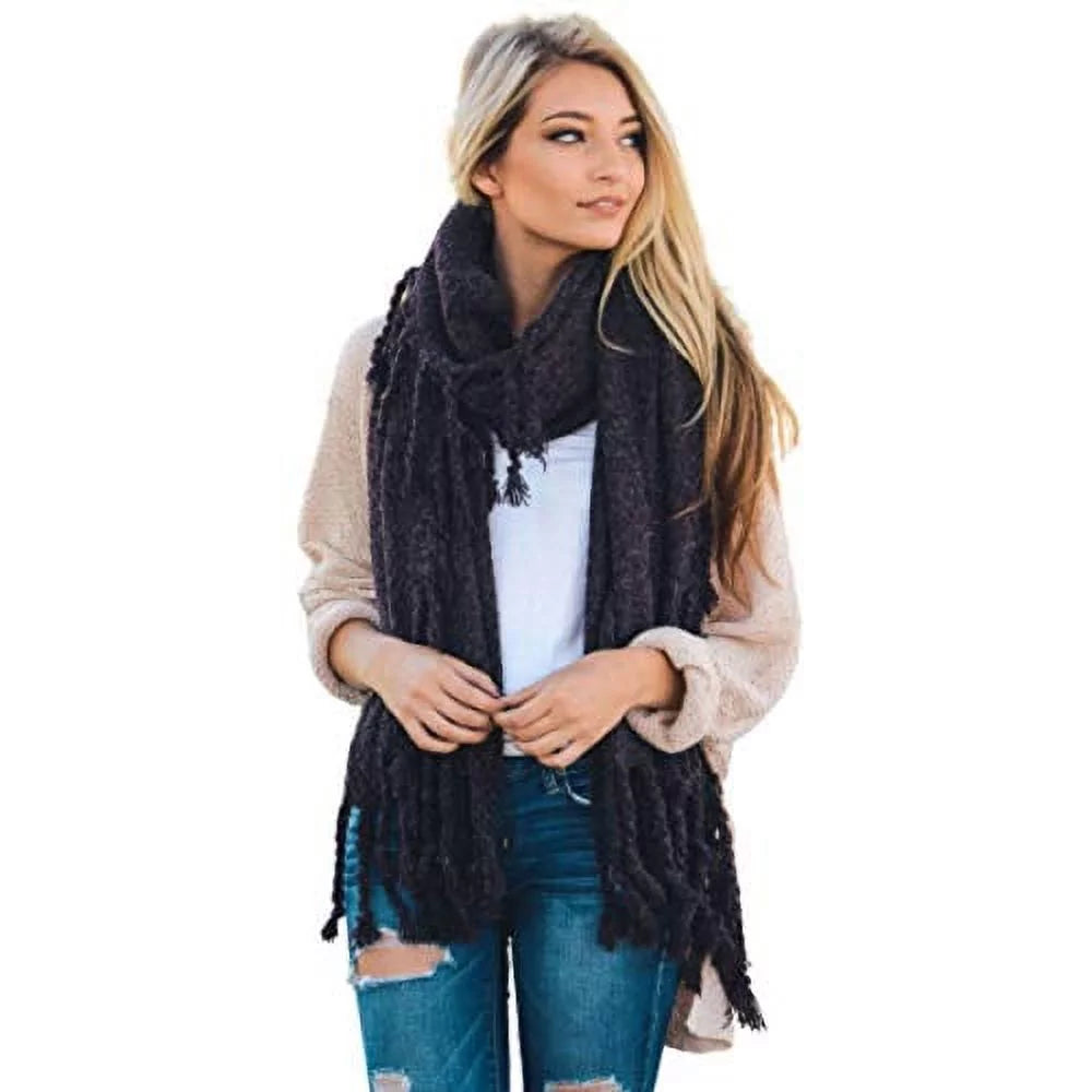 Lightweight Plaid Winter Tasseled Soft women Scarf Oversized grade Shawl for Classy Warm Cozy Blanket (Purple) Scarves Pashmina Infinity Chunky Solid Scarfs