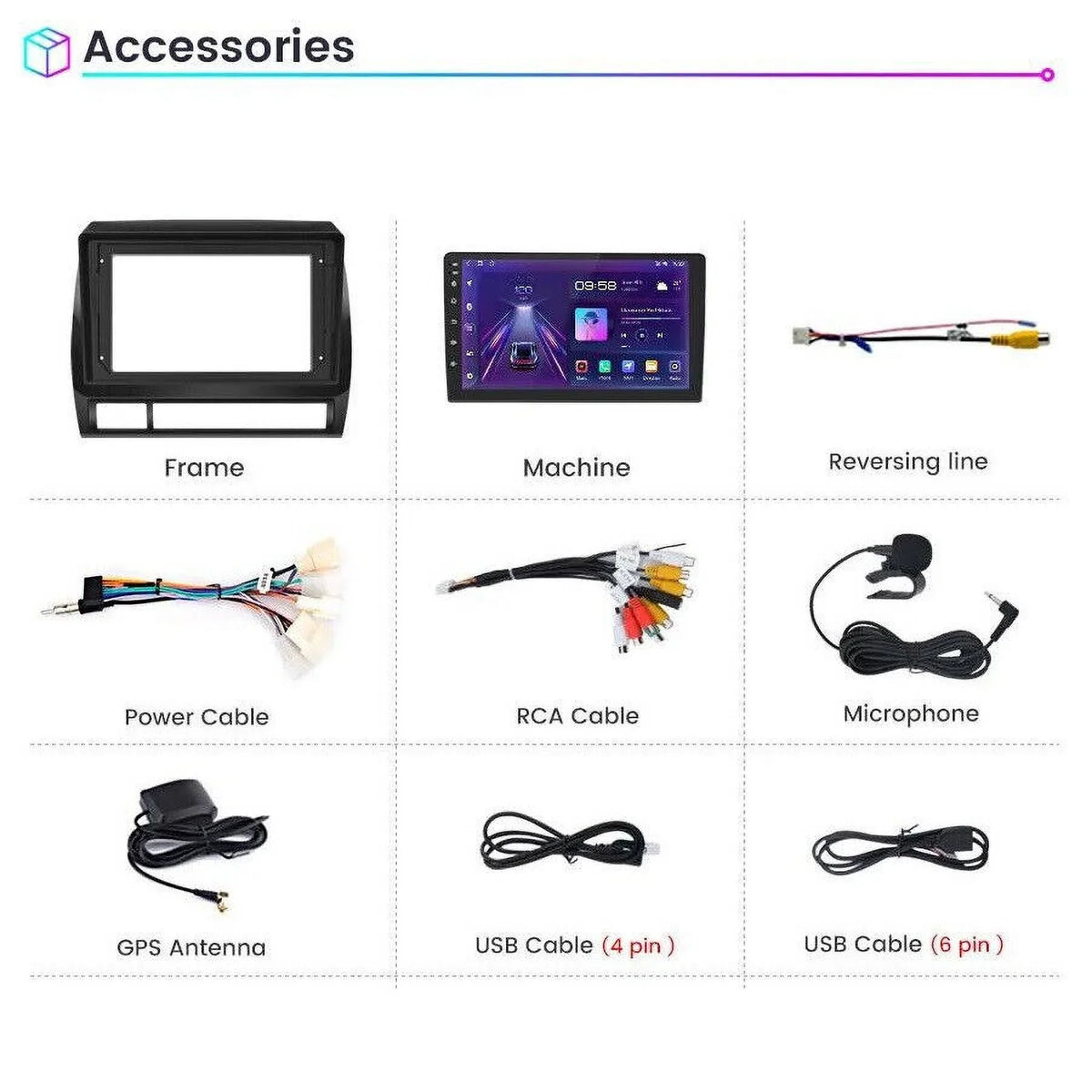IPS climate FM 9inch Toyota 1280*720 Octa Android GPS NAVI Radio Car 4+32GB Carplay Fit Core 2005-2015 Stereo DSP AM Tacoma