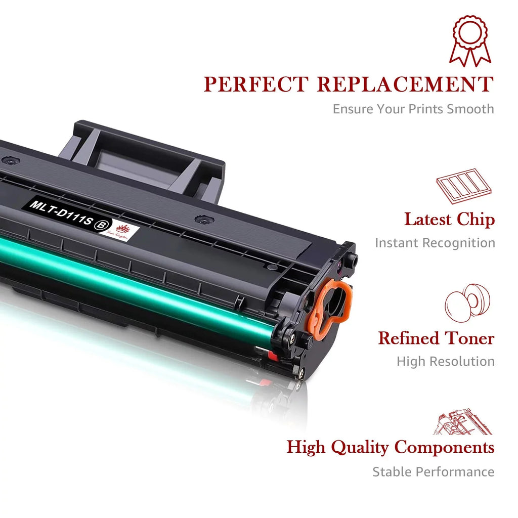 4-Pack 111S Tonerkingdom MLT-D111S for Compatible Toner Laser (Black) Replacement Ink M2020W M2070W M2070FW Printer with Xpress Work