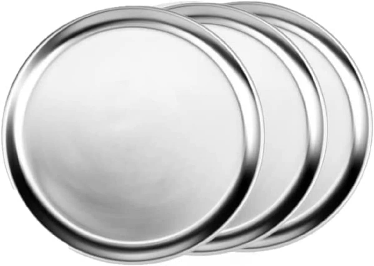 Baking Pizza & 3 Round Tray Pan 9” Tray Tray Baking for Tray Wide Pizza Bakeware Aluminum Home TrueCraftware- of Kitchen Rim- Pizzeria Pizza Set Restaurants Round Pan