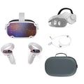 1832x1920 Refresh LCD, VR Touch Oculus Meta Controllers, Quest Rate Audio, Headset, SSD, up Earphone, Stickers 3D Hz 90 Mytrix 256GB Case, to Futuristic 2 Head Strap, All-In-One Purple Carrying Space