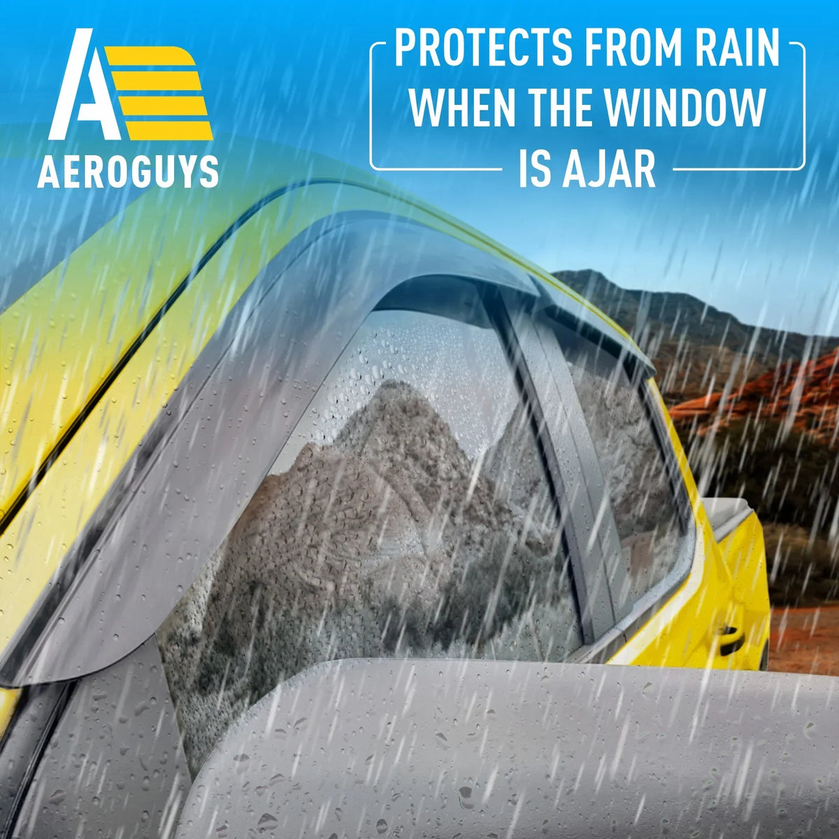 AG0422 Durable Silverado (Chevy) 4pcs. Tape-On for AEROGUYS - Cab, Wind Sun Chevrolet 2019-2024 Rain Fit Accessories Vent Truck Guards Crew Visors, Visors, Extra Visors Deflectors Window 1500 Window