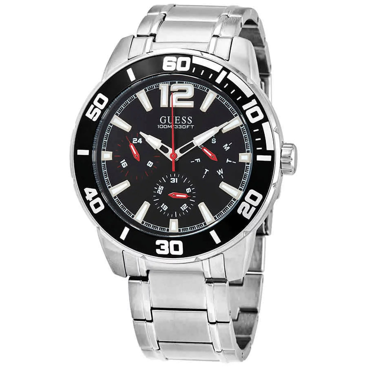 Guess Black Men's Trek Watch W1249G1 Quartz Dial