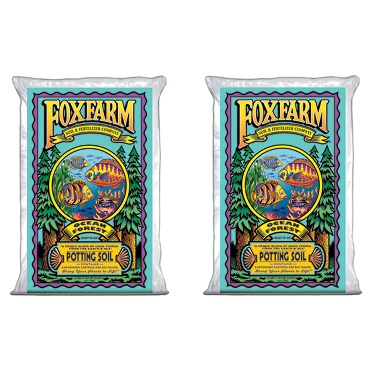 Potting Ft 1.5 Forest (2 Pack) Garden Cu Bags pH, Soil Foxfarm 6.3-6.8 Ocean