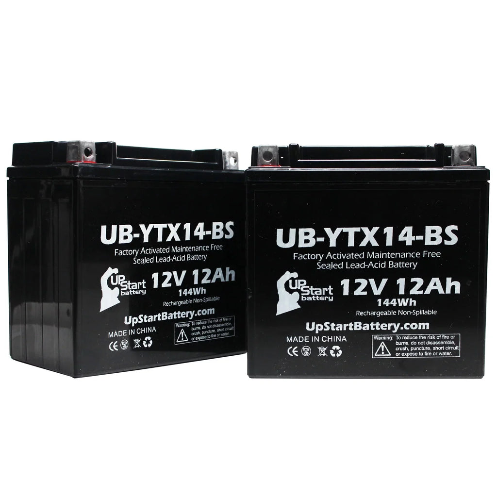 800 - Maintenance GS UB-YTX14-BS Battery 2-Pack Free, Motorcycle 12AH, CC 12V, UpStart Activated, Factory Replacement 2011 F800ST, Battery