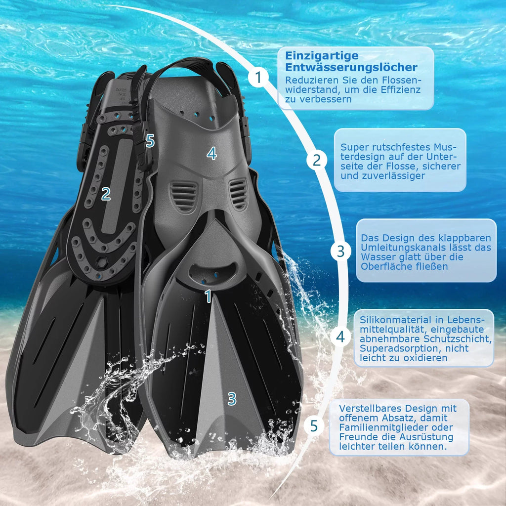 Top View Travel Travel Anti-Leak,Dry Snorkel 1 Adults Anti-Fog for with Snorkeling Panoramic Men in Bag Women,4 and Set for Swimming,Snorkeling Snorkel,Fins and Diving Gear Mask Diving