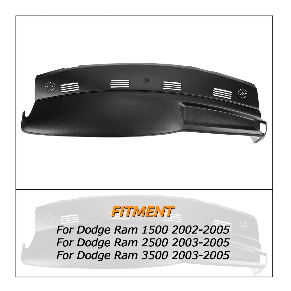 Dodge Overlay Cap Kojem Dashboard 2005 Black for Cover 2003 Molded Cover Dash Protector 2004 Skin 2500 3500 1500 Pad 2002 Ram Board