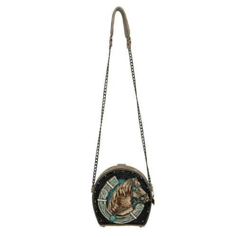Handbag Blue Black Ride Frances Bag Beaded Ready to Shoe New Horse Mary