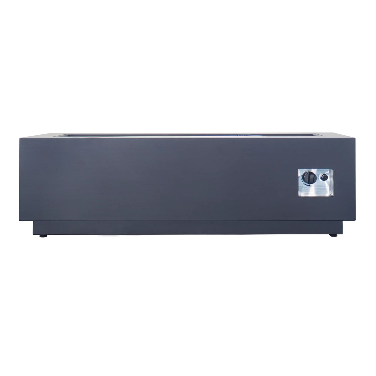 Grey Iron exterior Reign Rectangular Gas Dark Pit , Fire