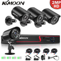 Phone Recorder CCTV DVR & System 4 for KKmoon - 4CH Home Video Digital Office AHD/Analog/TVI/CVI/ 1080P Video with Remote Recording P2P HD DVR Camera Full Set