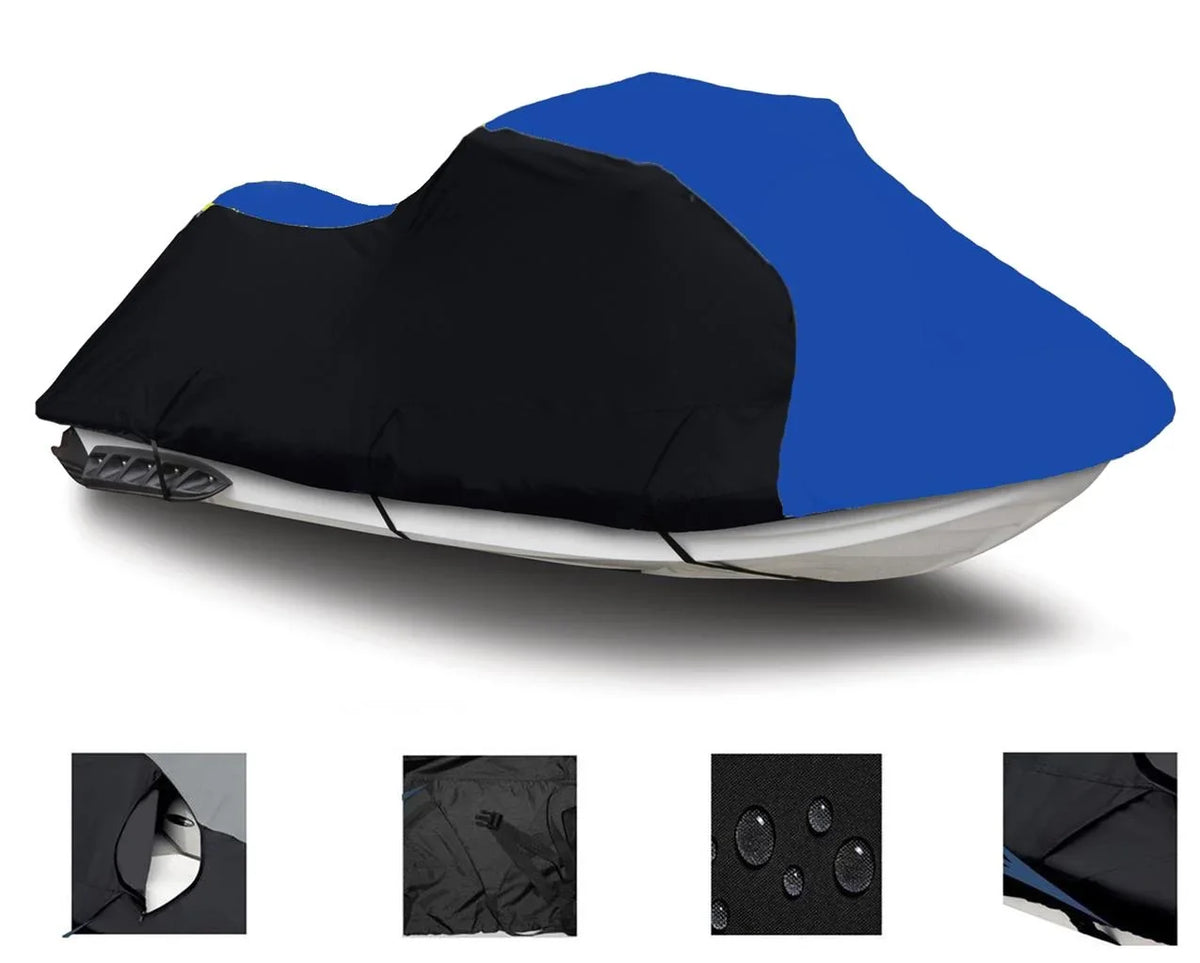 900 Cover for / STX Cover 600 1995 1997 BLACK HEAVY-DUTY, 1994 Jet / 1996 750 Ski Kawasaki DENIER BLUE Compatible Trailerable 1998