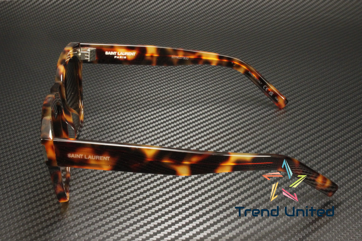 SL 003 Acetate Sunglasses Unisex Havana 560 mm LAURENT 54 Brown Squared SAINT
