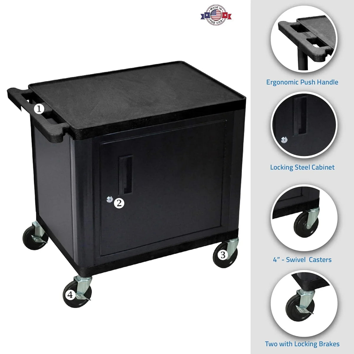 Car 26"H Shelves AV Cabine wo -