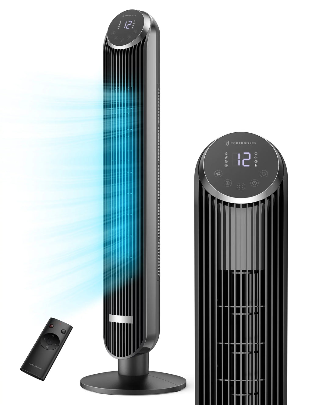 Filter, Speeds, for Standing with Dustproof Tower Oscillating Fan, 42" TaoTronics Fan Home, 12 Bladeless Modes, Mesh Fan Remote, 4 120° Office Timer, Fan, 12H