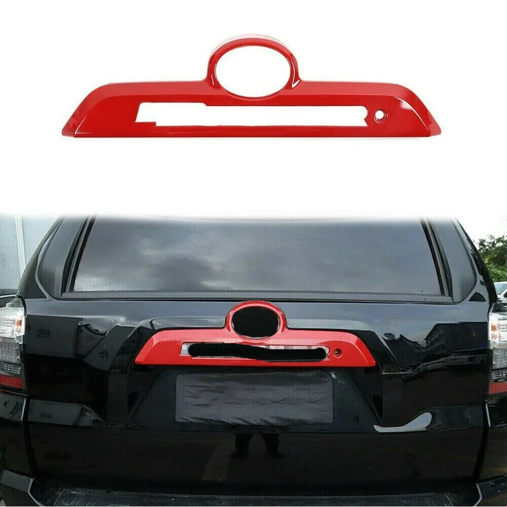 Trim Frame Rear Red Handle Tailgate Trunk Bezels Decor Teledu 4Runner Cover