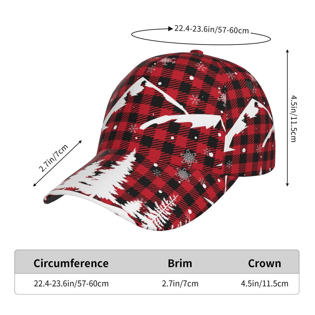 Workouts exterior Tree Plaid) Balery Baseball Activities dimension Running Cap for Seasons Dad Hat(Christmas Buffalo Adjustable All and