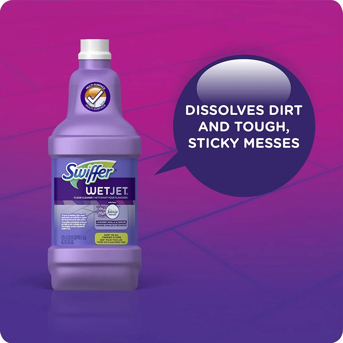 Wet & Refill, 42.2 Jet Vanilla of Swiffer (Pack Comfort, 4) Ounce Fluid Solution Cleaner Floor Lavender