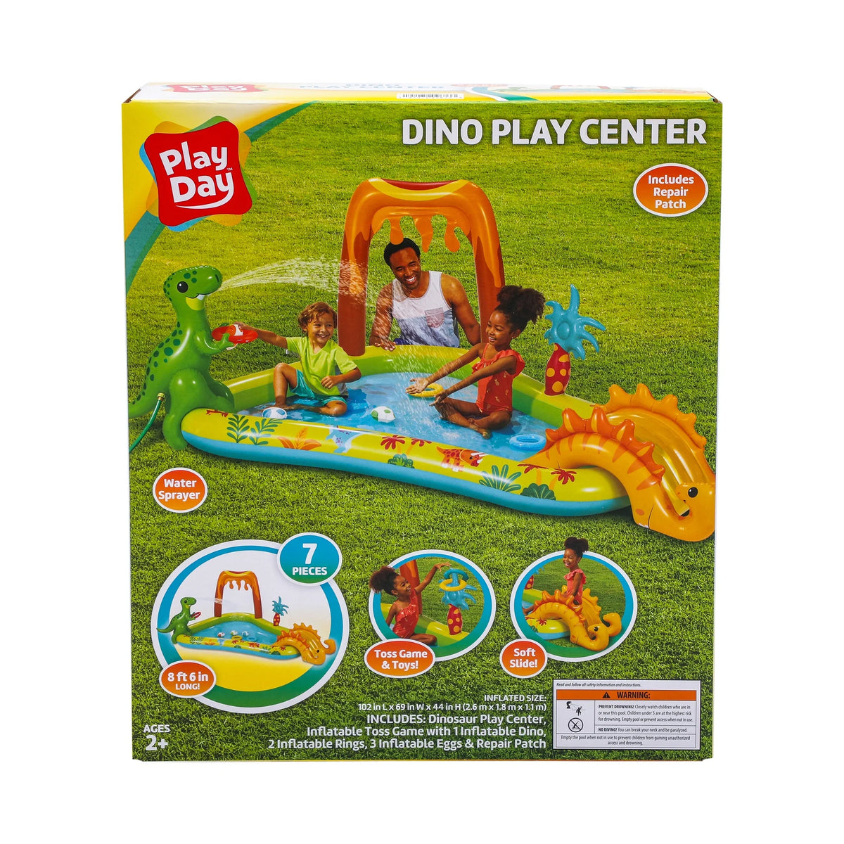 Dino Play Ages Day Center, Up, Inflatable Unisex Play and 2
