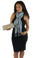 Scarf/Scarves/Shawl/Shawls/Stole/Wrap/Pashmina (Silver Shawl/Cashmere/Cashmere Scarf/Pashmina Scarf/Wool/Silk Grey)