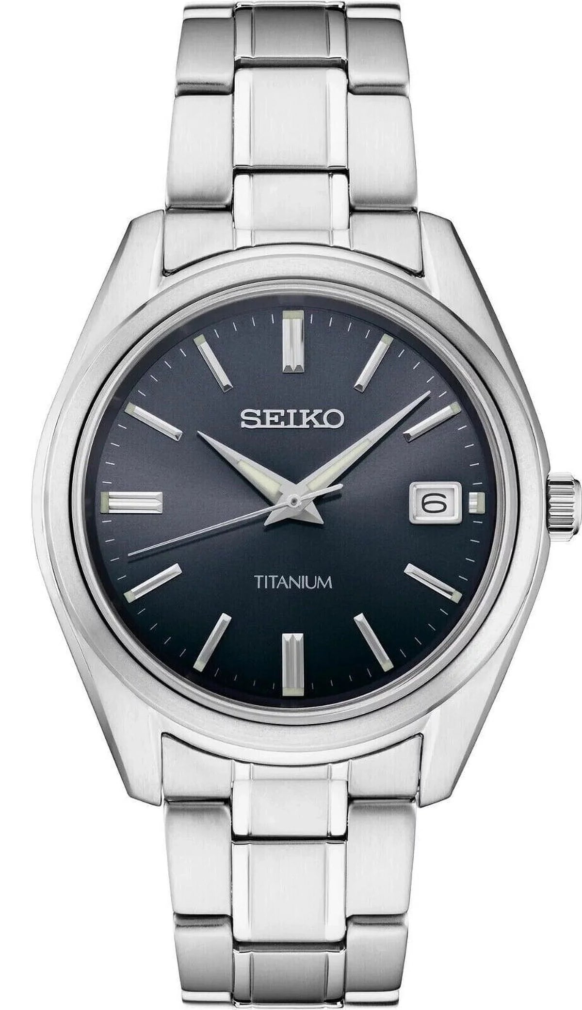 Blue Quartz Classic Titanium Seiko Grey Watch Dial SUR373 Men's