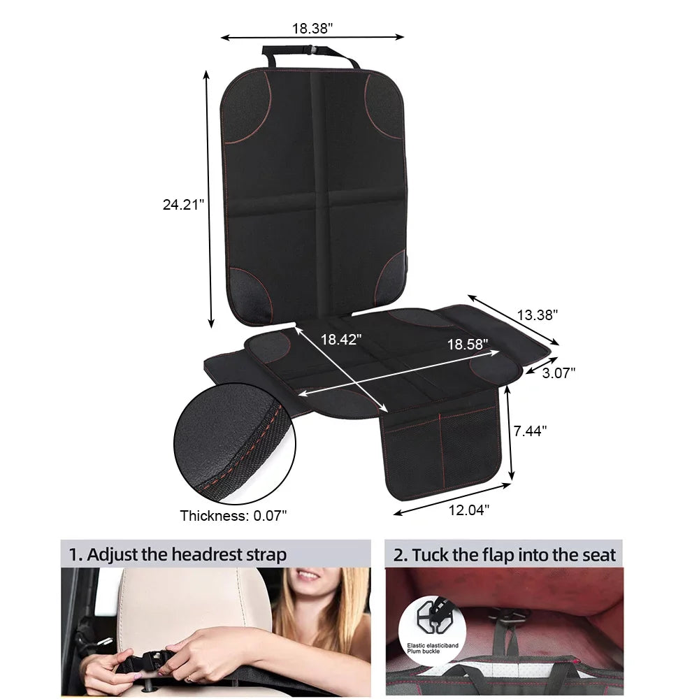 Padding Seat Non-Slip Protector Thickest Child Protect Baby Backing and Mesh 2Pack Car Pet for with Pockets and Seats