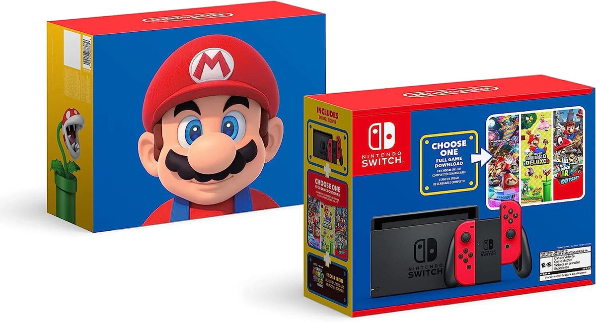 Switch (Refurbished) Restored Choose One Mario HADSKACLK Bundle Nintendo