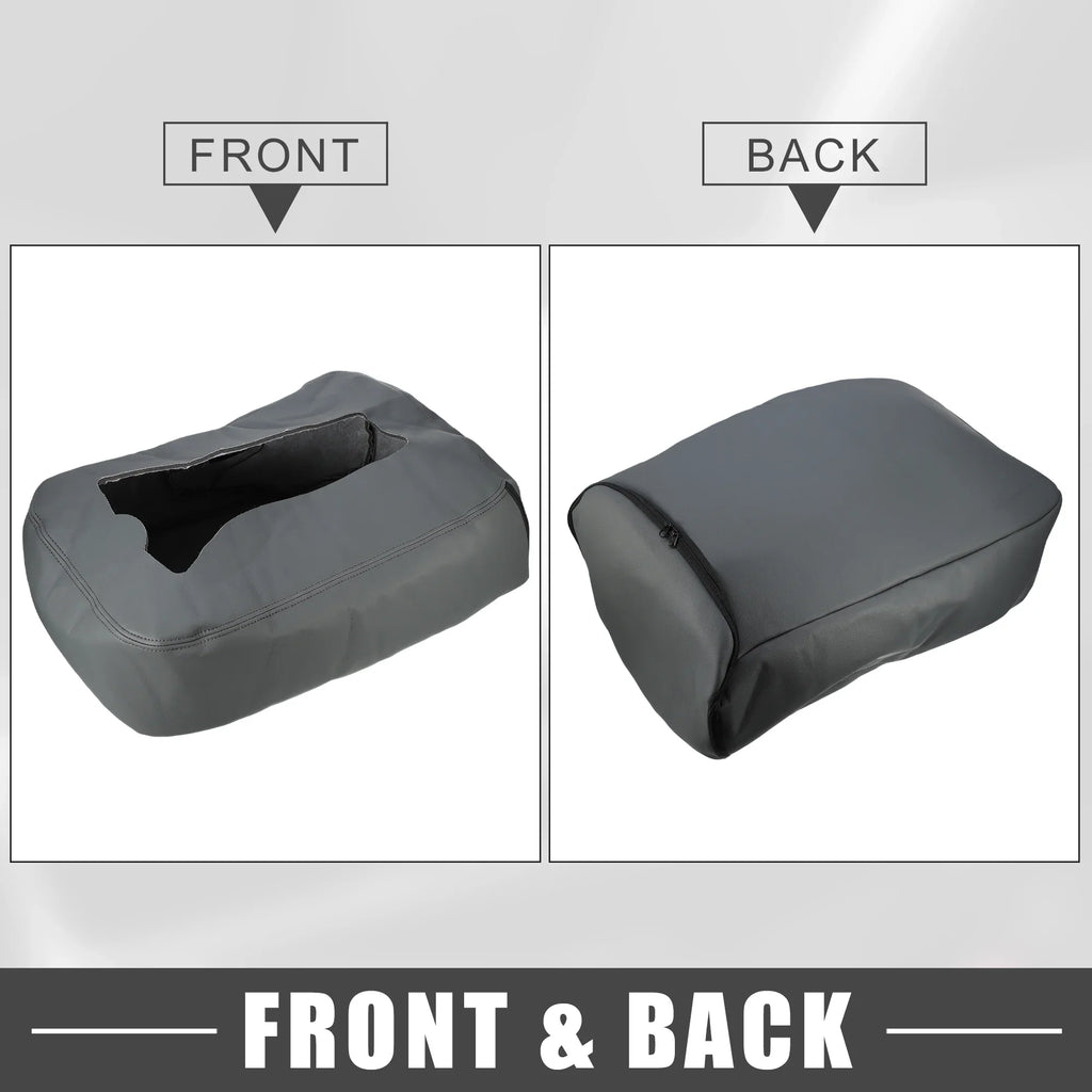 Pad Waterproof Cover Console Center Dark Gray Leather 2007-2014 Chevy for 1500 Faux Silverado 1500HD