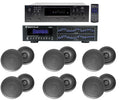 Ceiling 6.5" Receiver+12) Speakers+EQ Home Black 6-Zone, Theater 6000w Bluetooth